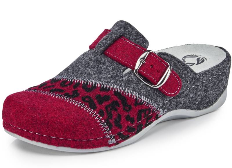 Mubb, klassische Damen-Hausschuhe, Weite H, mit herausnehmbarem Fußbett, Granatrot-Anthrazit, Größe 41 Mubb, klassische Damen-Hausschuhe, Weite H, mit herausnehmbarem Fußbett, Granatrot-Anthrazit, Größe 41 von MUBB