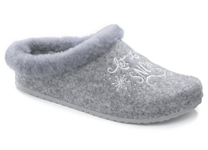 Mubb, warme Damen-Hausschuhe, Weite H, mit Lammfell, Grau, Größe 38 Mubb, warme Damen-Hausschuhe, Weite H, mit Lammfell, Grau, Größe 38 von MUBB