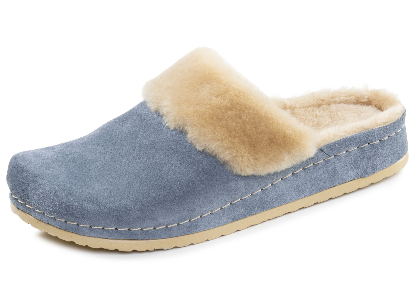 Mubb, warme Damen-Hausschuhe, Weite H, mit Lammfell, Jeans, Größe 40 von MUBB