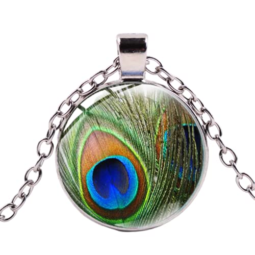 Vintage Punk Feder Halskette Bunte Pfau Feder Muster Kette für Frauen Bohemia Ethno Style Handmade Jewelry, 3 Vintage Punk Feder Halskette Bunte Pfau Feder Muster Kette für Frauen Bohemia Ethno Style Handmade Jewelry, 3 von MUBYS
