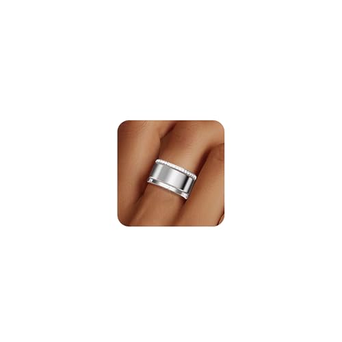 MUCCA 3 Stück Ring Silber 925 Damen, Ringe Silber mit Cubic Zirkonia, Statement Ringe Set Stapelbare Daumenring Damen Schmuck von MUCCA