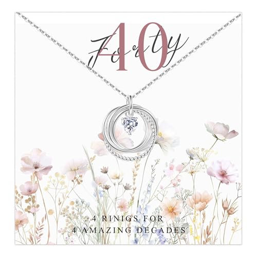 MUCCA 40 Geschenke für Frauen Herz Halskette Damen Personalisierte Geburtstagsgeschenk für Frauen Mutter Tochter Schwester von MUCCA