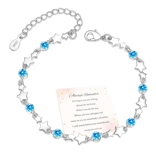 MUCCA Armband Damen Stern Armband Silber 925 Damen Charm Armband mit Cubic Zirkonia Freundschaftsarmbänder Verstellbare Armband Silber Geschenke für Frauen Mädchen MUCCA Armband Damen Stern Armband Silber 925 Damen Charm Armband mit Cubic Zirkonia Freundschaftsarmbänder Verstellbare Armband Silber Geschenke für Frauen Mädchen von MUCCA