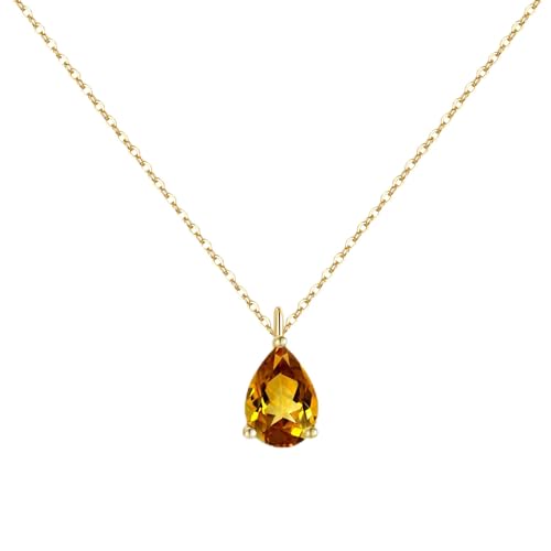 MUCCA Kette Damen 14K Vergoldete Geschichtet Halskette Damen Goldkette Damen mit Geburtsstein Anhänger Kristall Kette Gold für Frauen Mädchen Geburtstag Geschenk von MUCCA