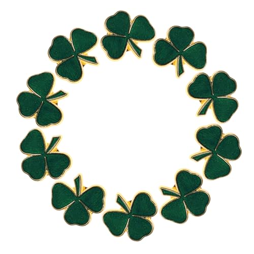 MUCKLILY 10stücke Teiliges Grüner Kleeblatt-anstecker St Patrick's Day Dekoration Leichte Broschen Für Kleidung Schuhe Und Hüte Irische Festival-accessoires Party-geschenke von MUCKLILY