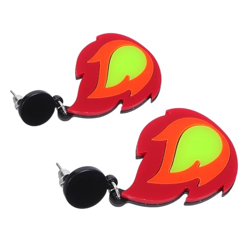 MUCKLILY 1 Paar Flammenförmige Ohrringe für Frauen Trendige Ohrringe im Cartoon Design für Partys Besondere Anlässe Leicht Tragbar Teenager Damen von MUCKLILY