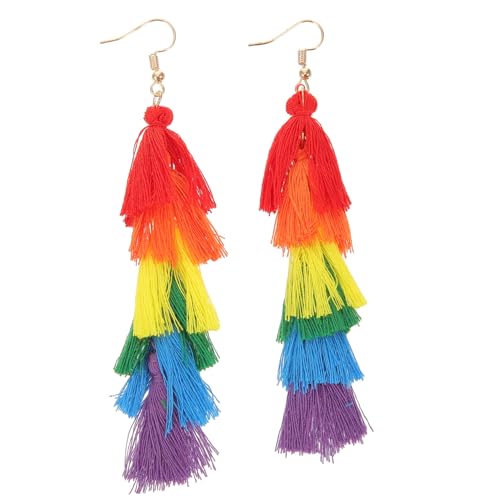 MUCKLILY Baumelnde Regenbogen-quasten-ohrringe Damen-tropfen-ohrringe Mit Quasten Modische Ohrringe Als Geschenk Für Partys Und Bankette von MUCKLILY