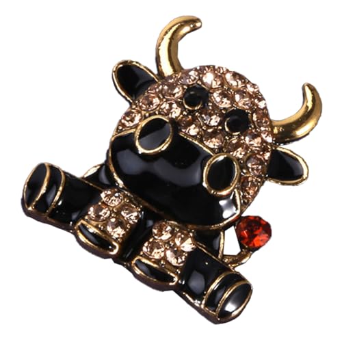 MUCKLILY 1 Stück Brosche Legierung mit Cow und Strasssteinen für Damen und Mädchen Einzigartige Brustnadel als Modisches Accessoire für und Besondere Anlässe von MUCKLILY