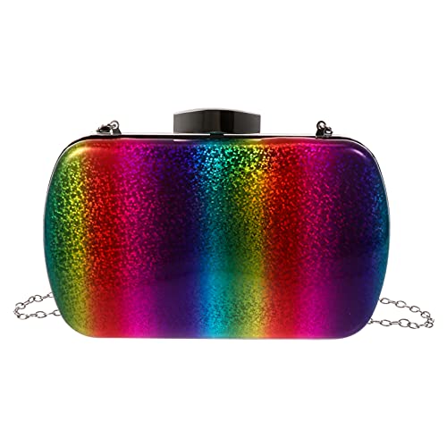 MUCKLILY 1 Stück Damen Clutch Bag Regenbogenfarben Vielseitige Abendtasche für Handy Umhängetasche für Partys Reisen und Besondere Anlässe von MUCKLILY
