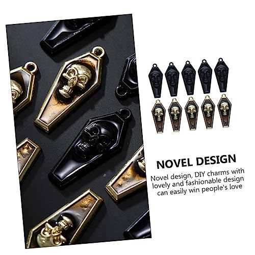 MUCKLILY 10 Stck. Teiliges Metall Schädel Charms Langlebige Halloween Anhänger Leichte Gothic Schmuckanhänger für Diy Armbänder Schlüsselanhänger Dekorative Bastelaccessoires von MUCKLILY