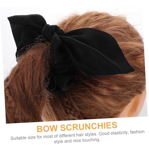 MUCKLILY 10 Stück Elastische Haargummis mit Süßen Hasenohren Flexible Haarschleifen in Schwarz Schonend und Strapazierfähig für Damen und Mädchen Vielseitiger Haarschmuck für Alltag und von MUCKLILY