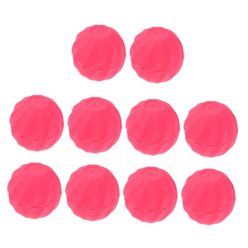 MUCKLILY 10 Stück Nachfüllbare Lippenbalsam Behälter aus Kunststoff Kleine Kugelförmige Lip Balm Aufbewahrungsboxen in Rosa Leicht und Reisegeeignet für Lippenpflege Organizer von MUCKLILY