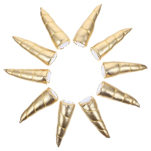 MUCKLILY 10 Stück Teiliges DIY Einhornhorn Haarschmuck Goldfarben Multifunktionale Haar Bastelzubehör für Frisuren Hüte Puppen und Kostümdekorationen Zufällige Farbe Zufällige Farbe von MUCKLILY