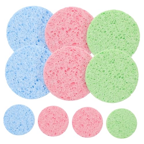 MUCKLILY 10 Stück Teiliges Natürliche Zellulose Abschminkpads Oval Wiederverwendbar Sanftes Make up Entferner Gesichtsreinigungsschwämme für Empfindliche Haut und Tägliche Zufällige Farbe von MUCKLILY