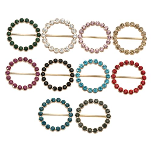 MUCKLILY 10 Stück Vielseitige Schalringe und Hemdclips Dekorative Tragbare Accessoires für Damen Bunte Mischung Geeignet für Schals Blusen und Festliche Anlässe von MUCKLILY