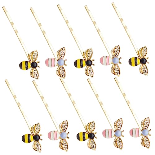 MUCKLILY 10 Stücke Biene Haarnadeln Dekorative Bobby Pins aus Metall für Damen und Mädchen Süßes Haar Accessoire für Hochzeiten Partys und Alltäglichen Gebrauch von MUCKLILY