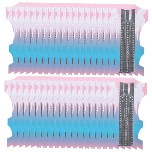 MUCKLILY 100 Stück Nagelverlängerungs schablonen Aufkleber für Maniküre Praktische Nail Form Guide Sticker Langlebige Nail Art Verlängerungshilfe für Fingernägel und Gelnägel Geeignet für von MUCKLILY