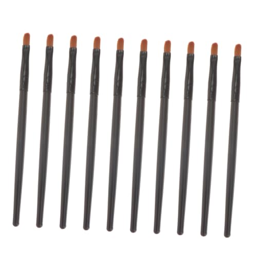 MUCKLILY 10Stücke Teiliges Makeup Pinselset mit Holzgriff Schwarze Schönheitsbürsten für Präzise Anwendung Langlebig und für Lidschatten und Lippenstift von MUCKLILY