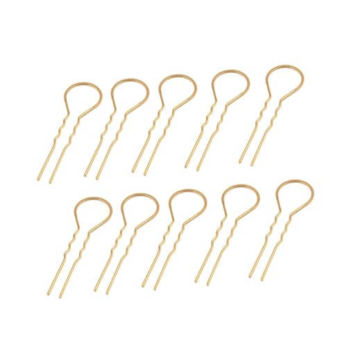 MUCKLILY 10stücke U-förmige Haarnadeln Aus Metalllegierung Gewellte Haarspangen Goldfarben Für Frauen Und Mädchen Vintage Design von MUCKLILY