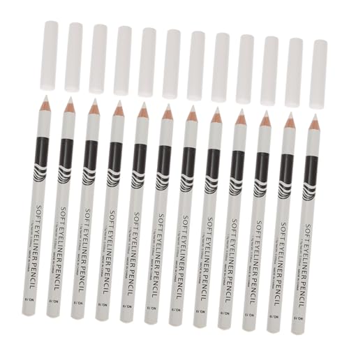 MUCKLILY 12 Stück Kajalstifte Weiße Eyeliner Bleistifte für Augen Make Up Handlich und Sicher für Eigenen Gebrauch von MUCKLILY
