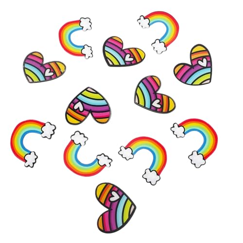 MUCKLILY 12 Stück Teiliges Acryl broschen Langlebigem Regenbogen design Modische Anstecknadeln für Kleidung Taschen Jacken und Cardigans Widerstandsfähig und Formstabil Vielseitig von MUCKLILY