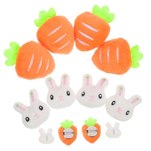 MUCKLILY 12 Stück Teiliges Cartoon hasen Karotten broschen Plüsch Niedliche Anstecknadeln für Kleidung Taschen Hüte Accessoire für Partys und Alltag Farbenfrohe Geschenkidee von MUCKLILY
