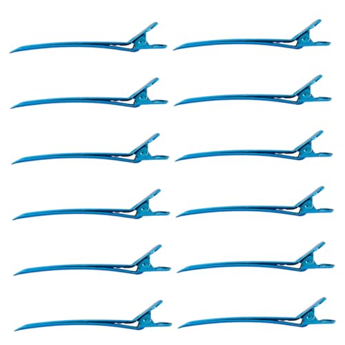 MUCKLILY 12 Stück Teiliges Friseur Haarklammern aus Rostfreiem Leichte Starke Styling Clips für Schneiden Färben Dauerwellen Rutschfestes Haarstyling Zubehör für Damen und Profis von MUCKLILY