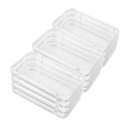 MUCKLILY 12 Stück Teiliges Press Nail Aufbewahrungsbox Klare Rechteckige Kunststoffbox für French Tips Stabiles und Leichtes Nagelkunst-organizer mit Transparentem Sichtfenster für Kleine von MUCKLILY