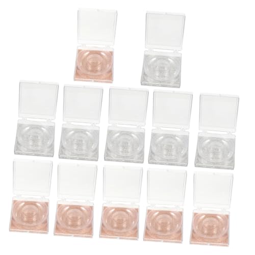 MUCKLILY 12 Stück Teiliges Transparentes Wimpern aufbewahrungsset mit Quadratischen und Runden Kunststoffboxen Praktische Aufbewahrungsbox für Falsche Wimpern Make up Organizer Leicht zu von MUCKLILY