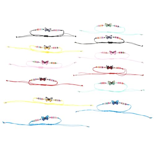 MUCKLILY 12 Stück Teiliges Verstellbares Kinderarmband aus Polymer Clay mit Boho design Bunte Heishi Perlen Einzigartiger Ethno stil für Mädchen für Party und Alltagsschmuck von MUCKLILY