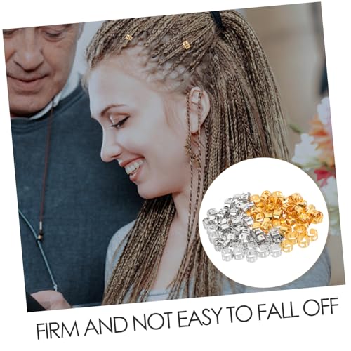 MUCKLILY 120 Stück Haarmanschetten: Goldene Und Silberne Haarmanschetten Für Zöpfe – Flechtringe Mit Herzförmigem Hohldesign – Dekoratives Dreadlock-zubehör Für Partys von MUCKLILY