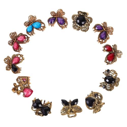 MUCKLILY 12stücke Vintage Mini Haarklammern Für Damen Kleine Haarkralle Clips Aus Robustem Material Für Haararten Zum Stylen Und Fixieren Von Haaren in Bad Schlafsaal Oder Küche von MUCKLILY