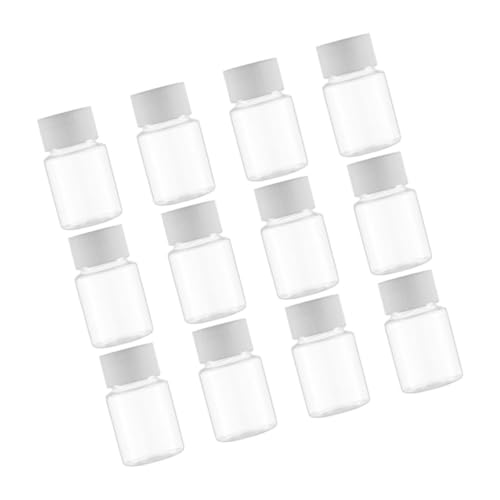 MUCKLILY 12stücke Transparente Kunststoffflaschen Mit Verschlusskappe Leere Pillenflaschen Für Medikamentenbehälter von MUCKLILY