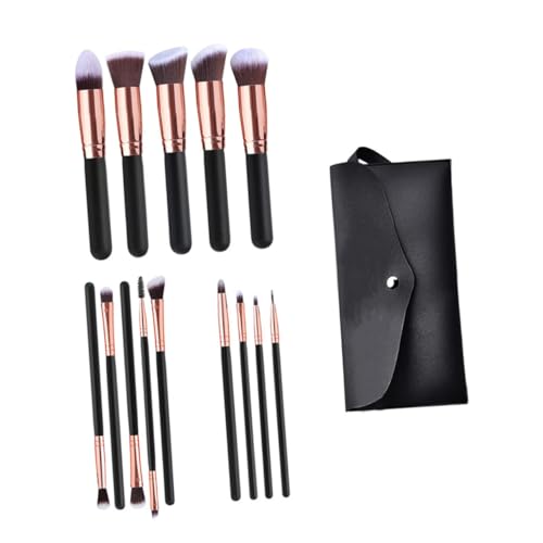 MUCKLILY 14Stücke Teiliges Kosmetikpinsel mit Tragbarer Praktische Make Up Vorräte für Lidschatten und Gesichtsanwendungen Einfache Wiederverwendbar Edlem Roségold von MUCKLILY