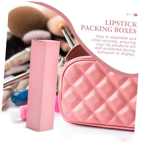MUCKLILY 15 Stück Teiliges Lippenstift verpackungsboxen aus Papier Leere Lippenpflegestifthüllen Stilvolle DIY Lippenstifthalter Robuste und Leichte Kosmetikverpackung in Rosa für Make up von MUCKLILY