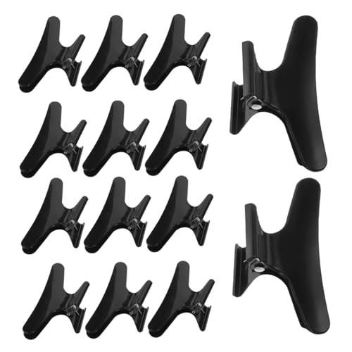 MUCKLILY 15stücke Haarklammern Zum Stylen Und Abteilen Schwarze Clips Aus Kunststoff Für Friseursalons Und Zuhause Wiederverwendbare Haarspangen Für Frauen Und Mädchen von MUCKLILY