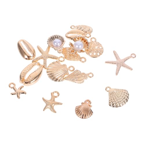 MUCKLILY 16 Stück Teiliges Muschel Charms aus Legiertem Leichte Meeres Schmuckanhänger für Frauen DIY Strand Schmuckherstellung Langlebige Kreative Anhänger für Halsketten und Armbänder von MUCKLILY