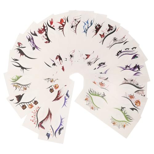 MUCKLILY 19 Stück Gesichts Make Up Halloween Tattoos Karnevals Eyeliner Tattoo Aufkleber Halloween Lidschatten Aufkleber Totenkopf Gesicht Kürbis MUCKLILY 19 Stück Gesichts Make Up Halloween Tattoos Karnevals Eyeliner Tattoo Aufkleber Halloween Lidschatten Aufkleber Totenkopf Gesicht Kürbis von MUCKLILY