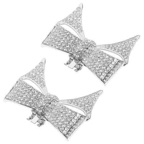 MUCKLILY Bogenförmige Schuhverzierung Für Damen Elegante Silberne Schuhcharms Für Partys Hochzeiten Und Festivals Handgefertigt Und Langlebig Funkelnde Strass-details von MUCKLILY