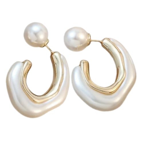 MUCKLILY Hängende Perlenohrringe für Damen Kunstperlen Metall für Partys und Alltag Glamourös und Allergiefrei von MUCKLILY