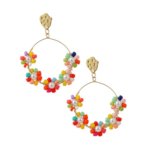 MUCKLILY Perlenohrringe Bunt Für Frauen Handgefertigte Ohrhänger Damenschmuck Mit Bunten Perlen Als Kreativer Schmuck Für Jeden Tag von MUCKLILY