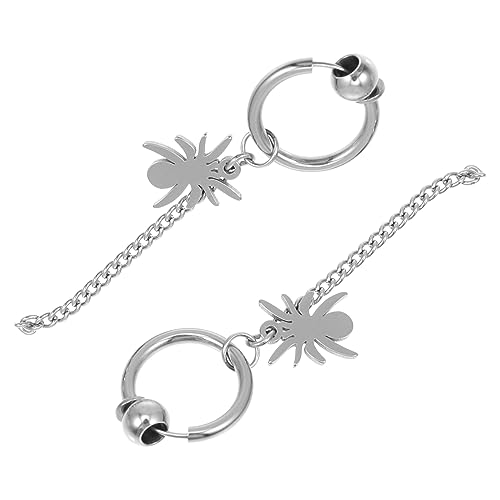 MUCKLILY 1Paar Kette Spinnen Design Ohrringe Dangle Silber Leicht Auffällig für Damen Perfektes für Mutter von MUCKLILY