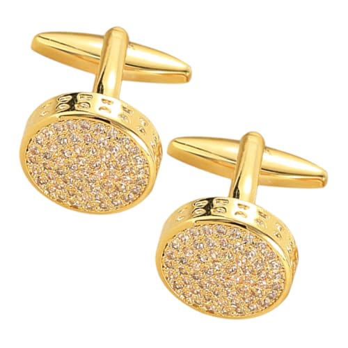 MUCKLILY Manschettenknöpfe Für Herren Mit Strasssteinen Klassische Knopfabdeckungen Für Hemden Geeignet Für Geschäftsanlässe Und Hochzeiten Langlebige Materialien von MUCKLILY
