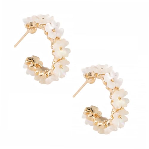 MUCKLILY 1Paar Muschelblume Dangler Ohrringe Metall Schicke Ohrverzierung für Damen für Partys Reisen und Alltägliches Einzigartiges Design für Besondere Anlässe von MUCKLILY