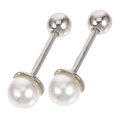 MUCKLILY Einfache Perlenohrringe für Damen Tragus Piercing Schmuck Schlichte Ohrstecker für Alltag und Festtage Hypoallergen Elegantes Design für Frauen von MUCKLILY