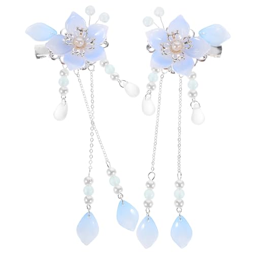 MUCKLILY 1Paar Vintage Blumen Quasten Haarspangen Haarnadeln für und Mädchen Retro Haarschmuck für Partys und Zeremonien Hanfu Haar Accessoires mit Einzigartigem Design von MUCKLILY
