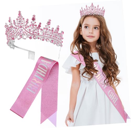 MUCKLILY 1Satz Geburtstagskrone Und Schärpe Für Verstellbare Tiara Und Geburtstagsdeko Mit Glitzer Für Feiern Hochzeiten Halloween Und Mehr Leicht Und Angenehm von MUCKLILY