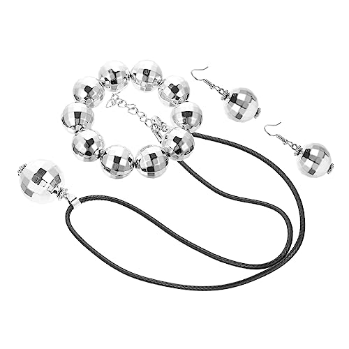 MUCKLILY Disco Schmuckset für Damen Halskette Armband Ohrringe Langlebigem Material Party Dekoration für 70 Stück Jahre Disco Party Extravagant von MUCKLILY