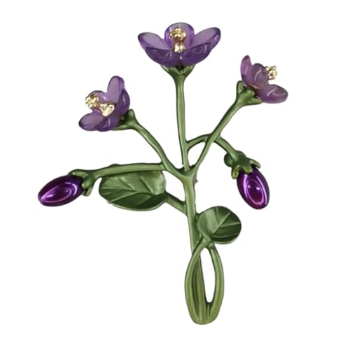 MUCKLILY Stilvolle Violette Blumenbrosche Für Damen Broschennadel Aus Legierung Zierliches Blumendesign Für Kleider Taschen Und Schals Für Hochzeiten Und Partys Anstecker Für Besondere von MUCKLILY