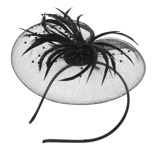 MUCKLILY Haarspange mit Schleife Federkopfschmuck für Damen Kreative Party Kopfbedeckung Angenehmes Material Haarschmuck für Besondere Anlässe von MUCKLILY